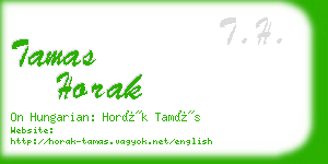 tamas horak business card